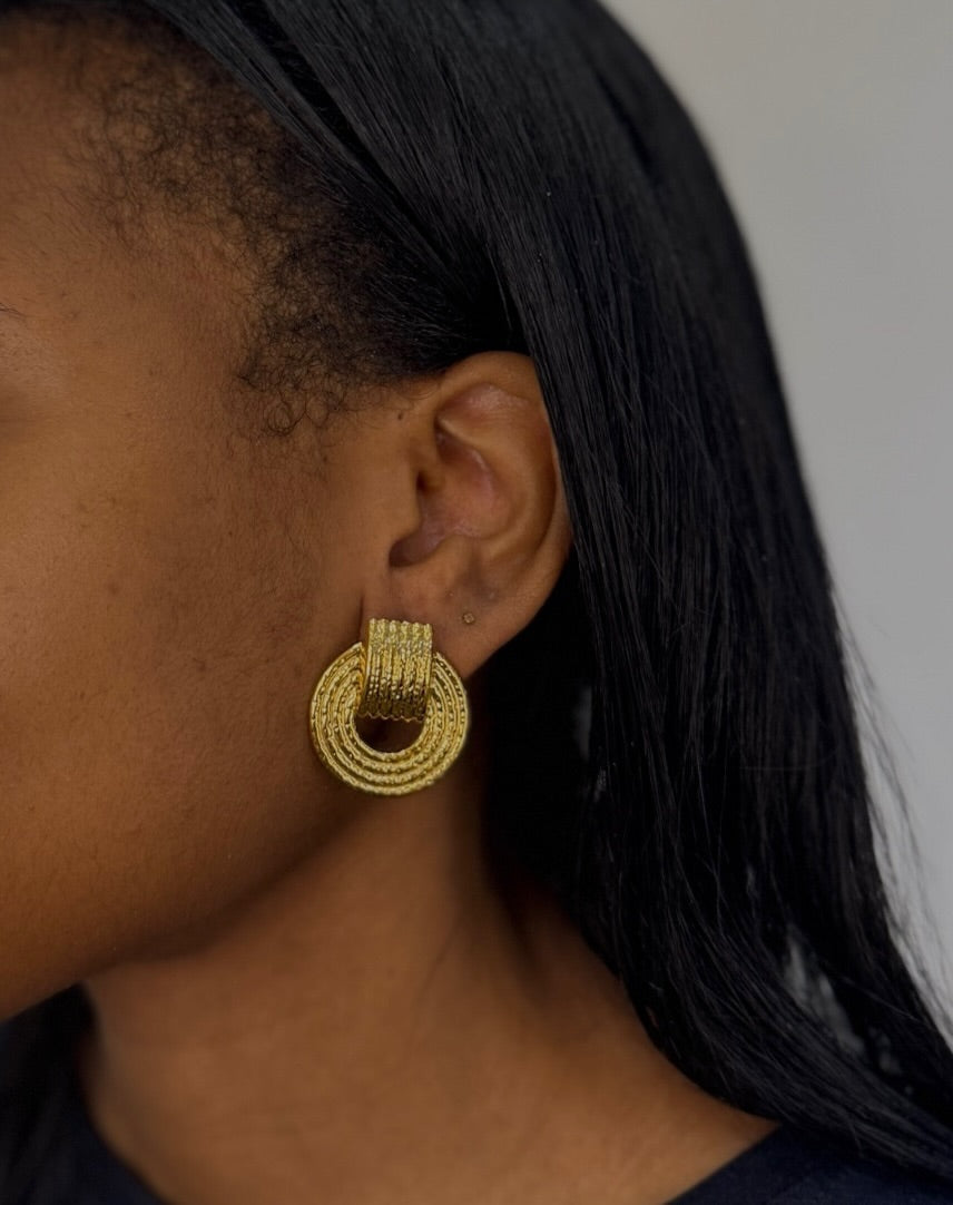 Golden Radiance Statement Earrings