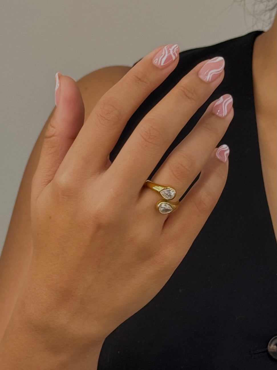 Radiant Duo Statement Ring - Gold