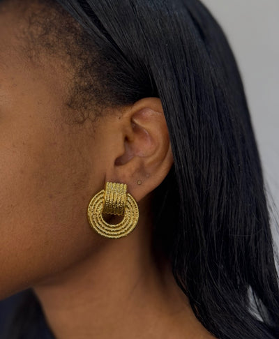 Golden Radiance Statement Earrings