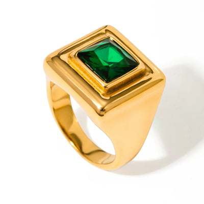 Emerald Square Statement Ring