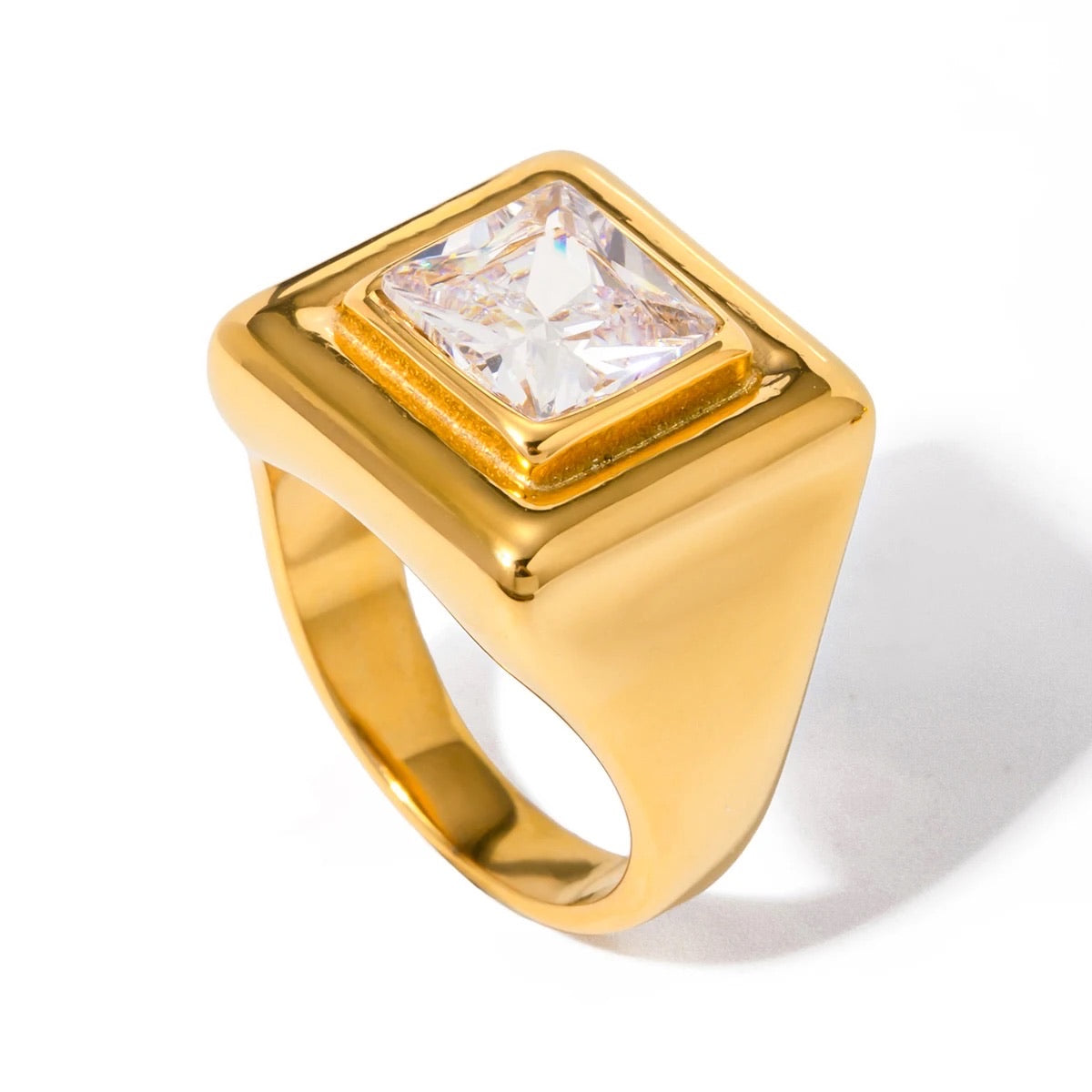 Luminous Square Statement Ring