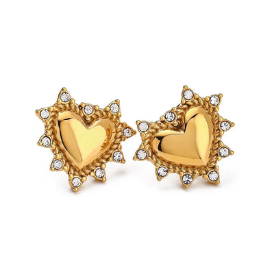 Golden Heartbeat Studs