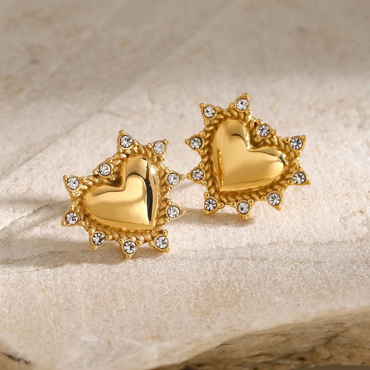 Golden Heartbeat Studs