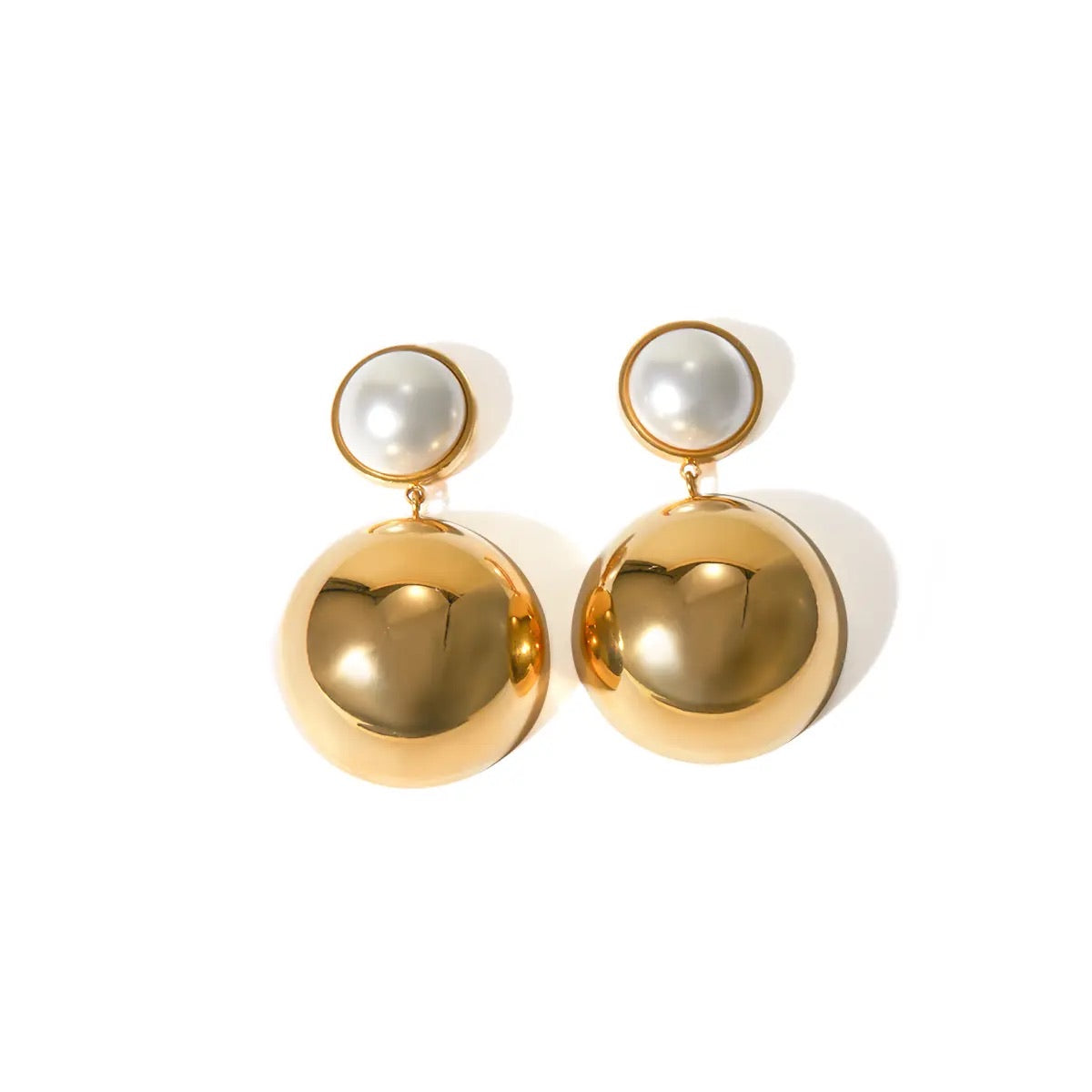 Pearl Sphere Drop Earrings