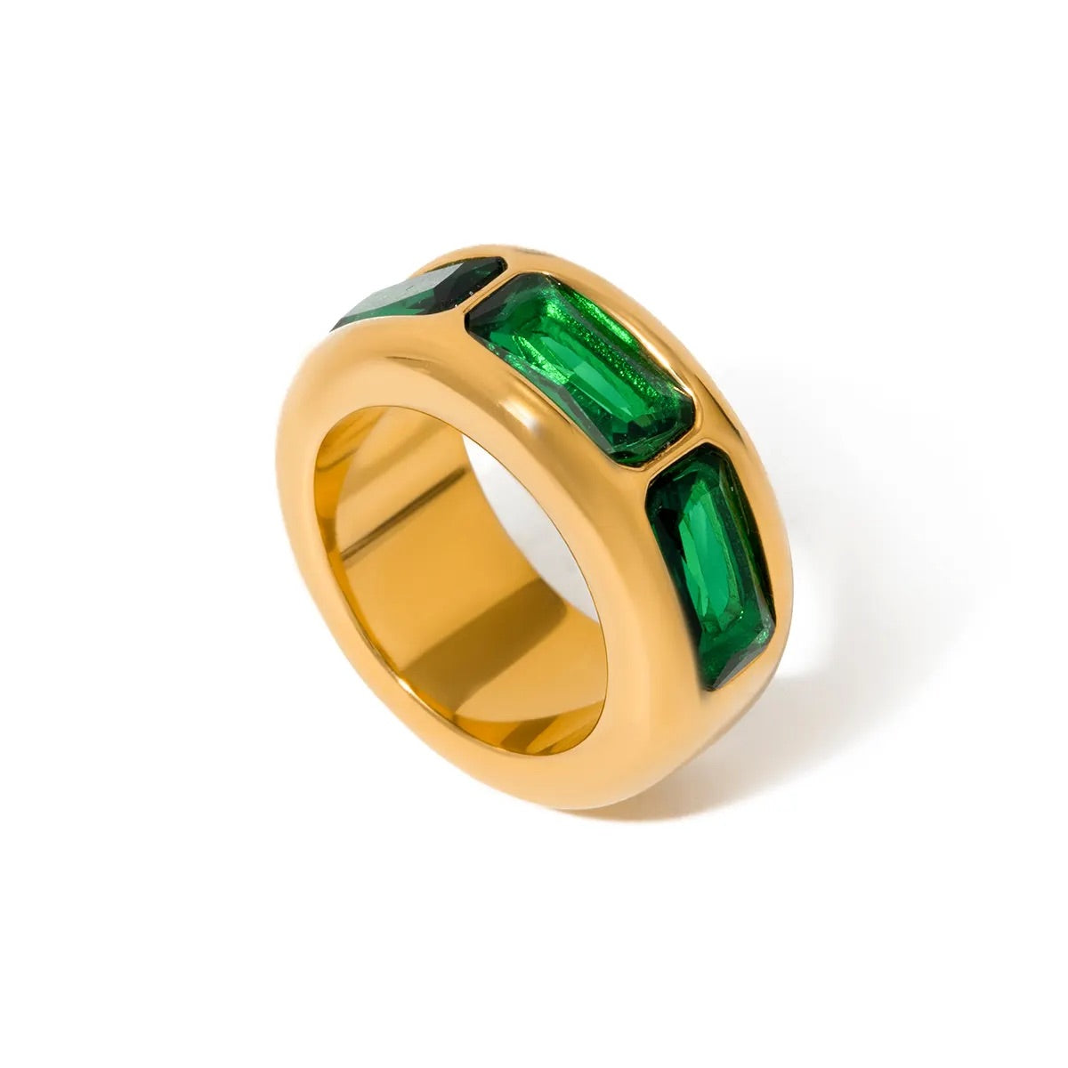 Emerald Band Statement Ring