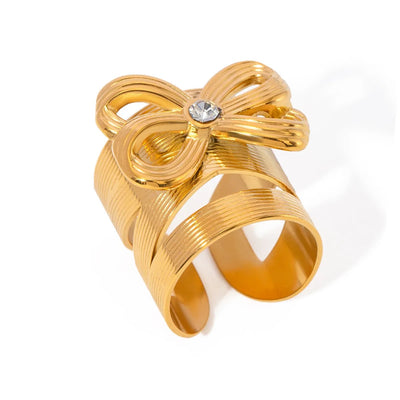 Chic Bow Adjustable Chunky Ring