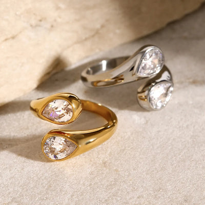 Radiant Duo Statement Ring - Gold